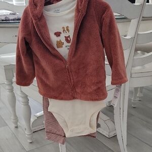 Carter's Rust Fleece Bodysuit Set